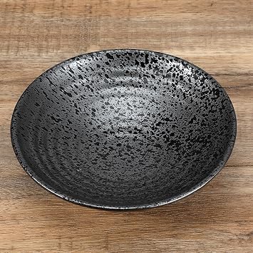 Japanese Ikebana Kit Floral Frog Flower Container with Kenzans Needle Straightening Tool - 1.8inch Black Flower Frog, 6.7inch Bowl Vase