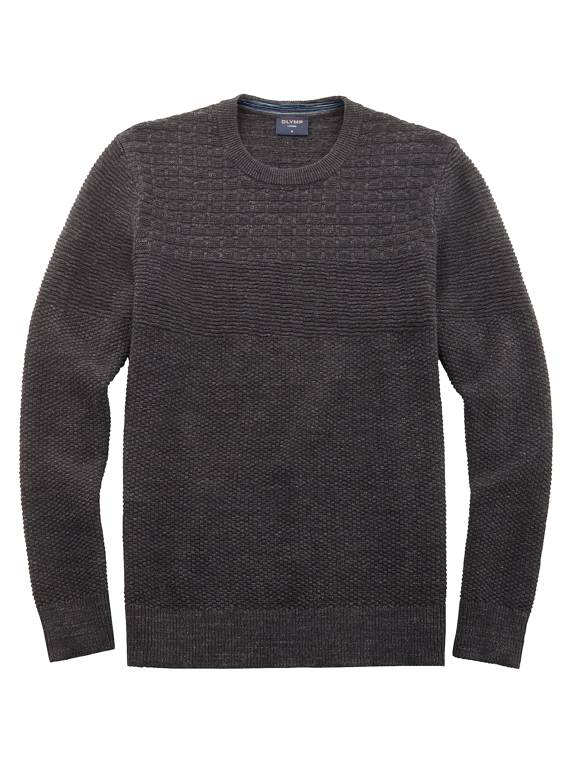 OLYMP Herren Pullover Rundhals Casual Strick,Uni,Regular fit