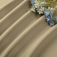 Vista 7 de CUCRAF - Cortinas opacas beige de 45 pulgadas, juego de 2 paneles con bolsillo para barra, cortinas para oscurecer dormitorios y sala de estar