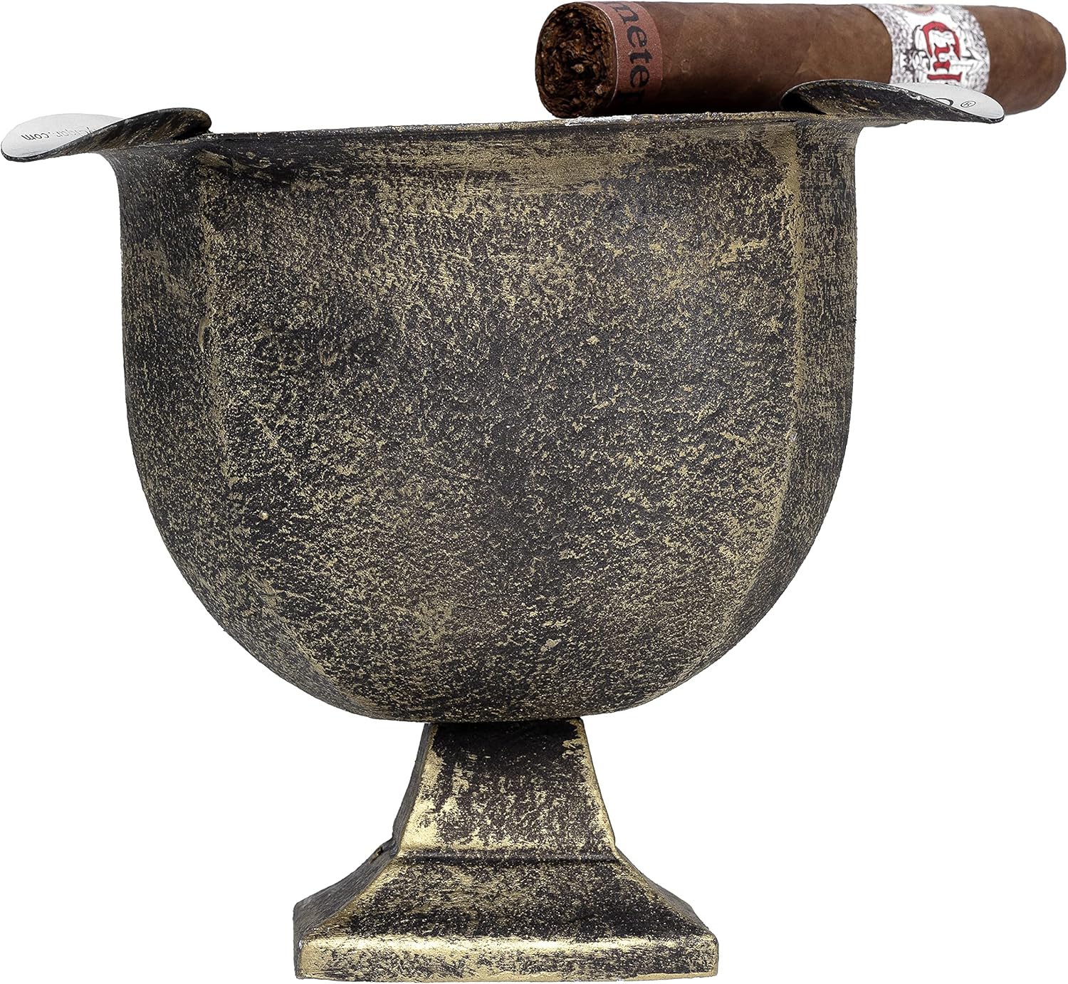 Stinky Cigar Ashtray, Designer Series, Box-Pressed, Deep Bowl Design, Windproof, Cast Gold