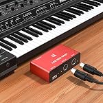 DigitalLife Stand-Alone USB MIDI Host Bridge Box - 1-In/1-Out 5-PIN DIN MIDI Interfaces, LED Indicator, Metal, Red (No computer needed) | USB to 5-PIN DIN MIDI