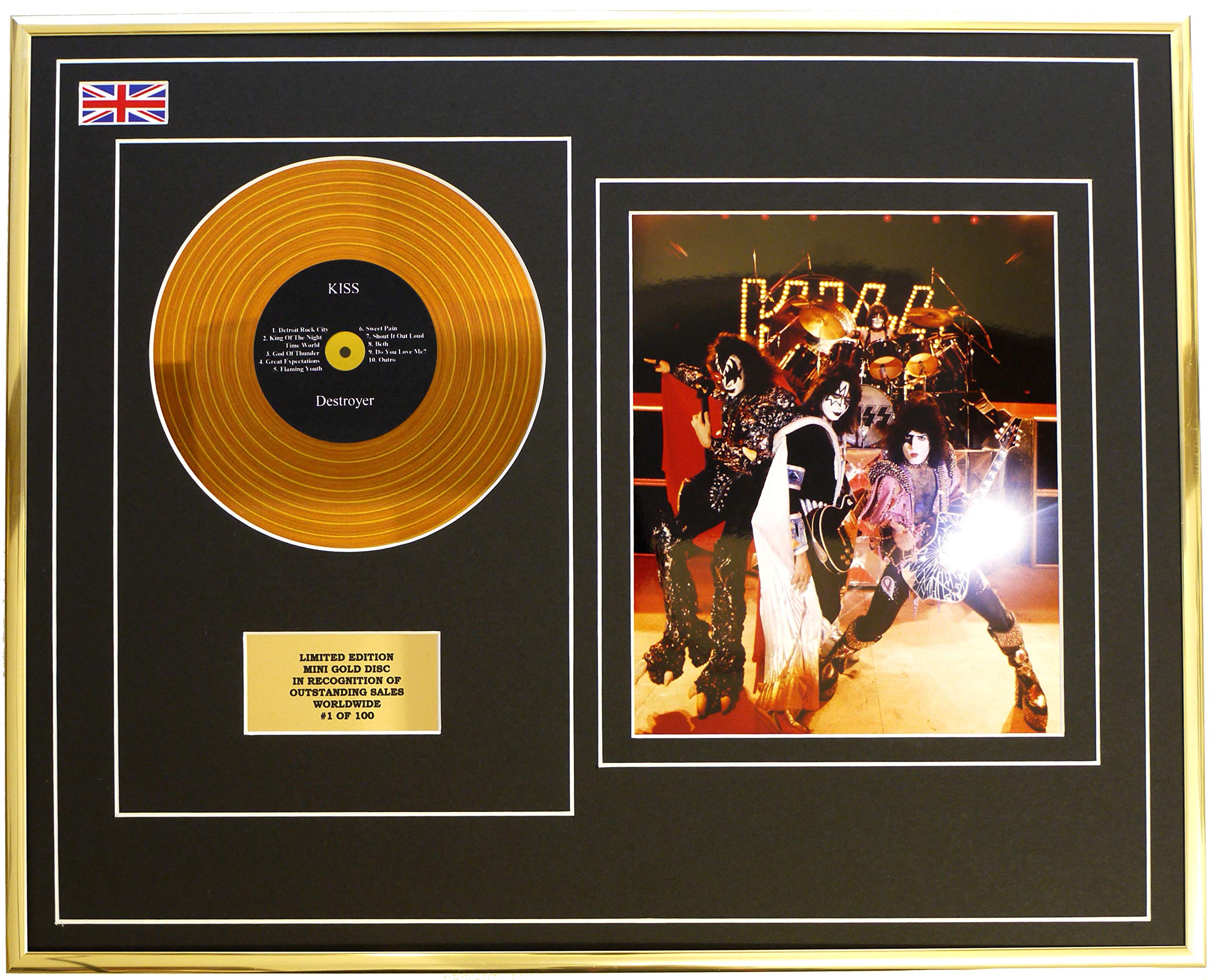 KISS/MINI Metall Gold DISC & Foto Display/Limitierte Edition/COA/Destroyer