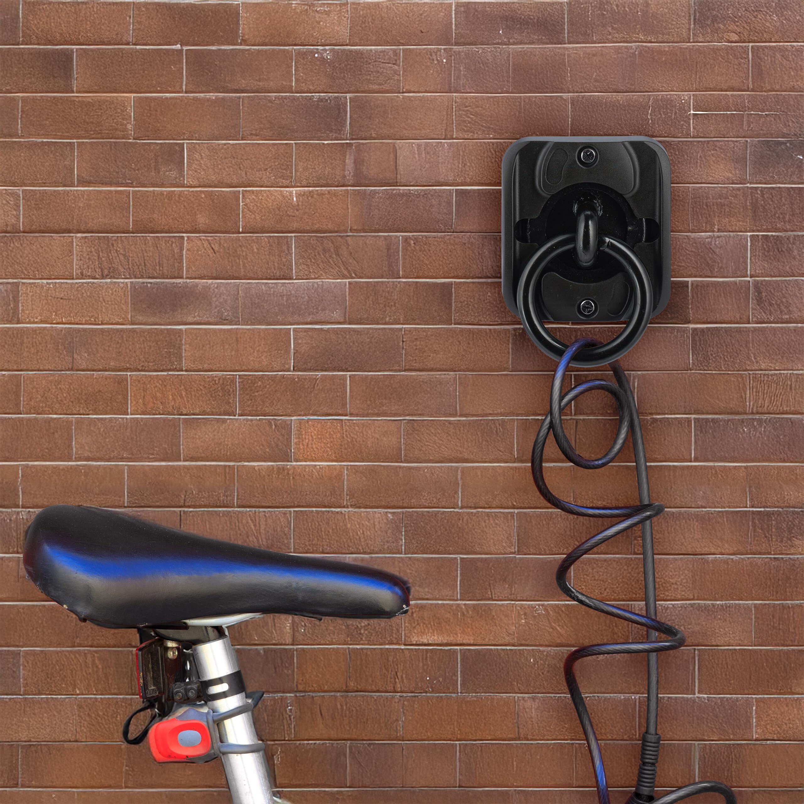 Relaxdays Ancrage Mural et au Sol antivol vélo et Moto en Acier, 14 mm Noir, 12 x 13,5 x 12,5 cm