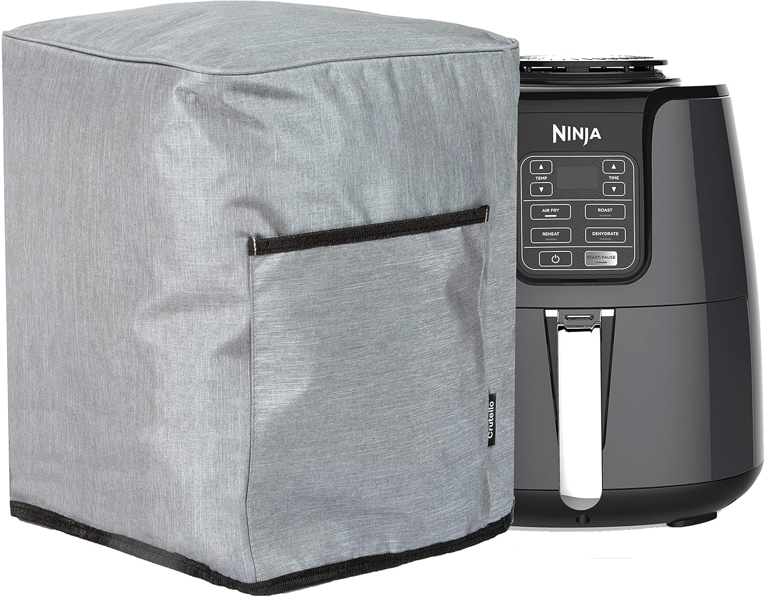 Crutello Air Fryer Cover with Storage Pockets for 4 Quart Air Fryer Dust Covers For Outside – Small Appliances, Compatible with Ninja