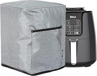 Crutello Air Fryer Cover with Storage Pockets for 4 Quart Air Fryer Dust Covers For Outside - Small Appliances, Compatible with Ninja