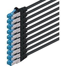 10x 0.5 M - CAT-6a Network Cable Ethernet Cable Lan Patch RJ-45 Connector SFTP 10GB/s - Pack of 10 Black