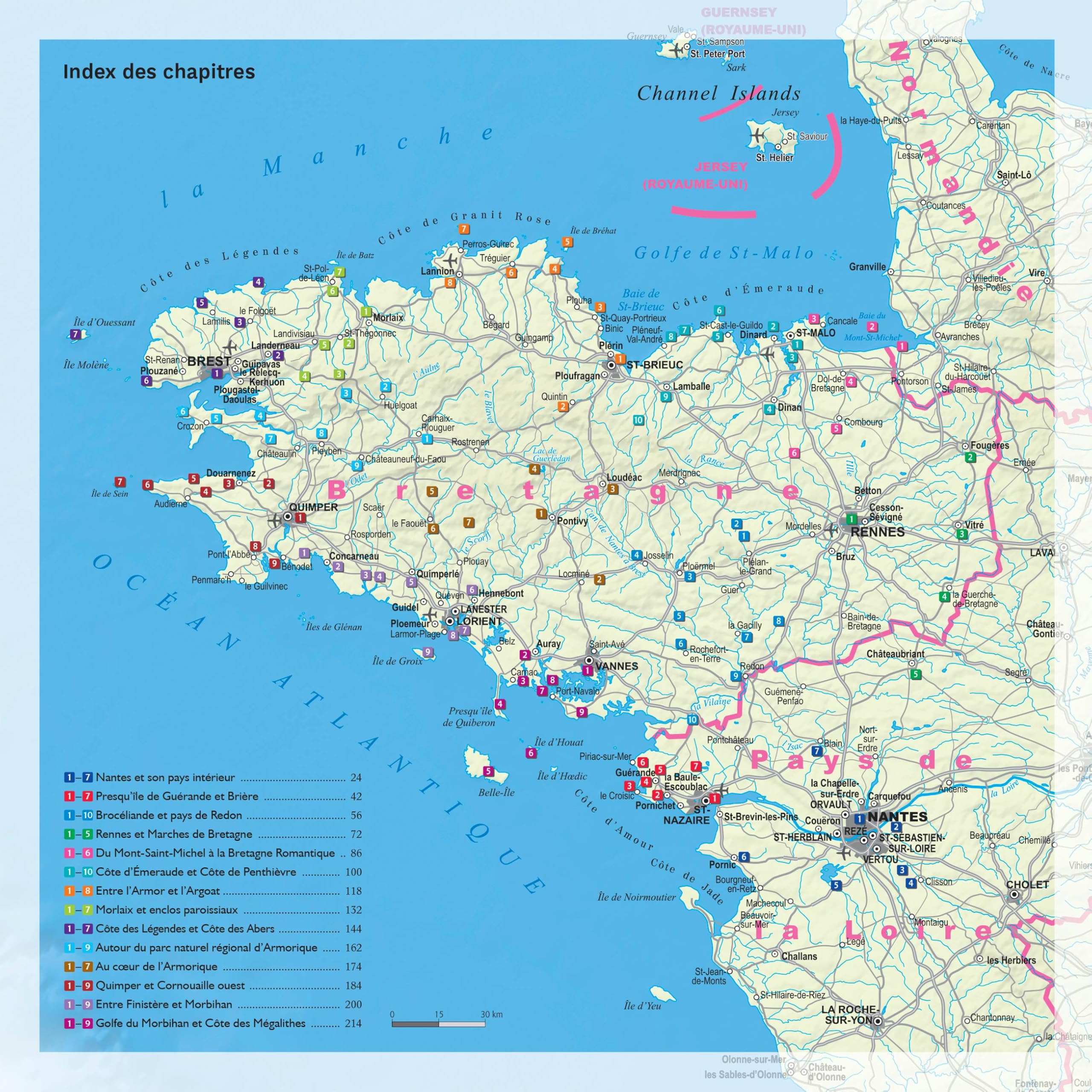 Bretagne: Guide + Atlas + Carte