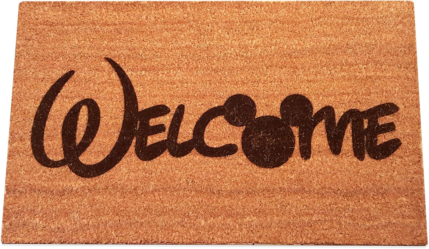 Mouse Ears Welcome Combined Laser Engraved Coir Fiber Doormat 30" x 18”