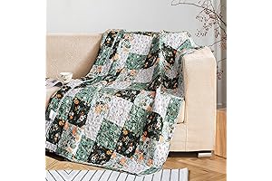 Exclusivo Mezcla: Boho Patchwork Pattern Luxury Quilt Blanket for All-Season Use