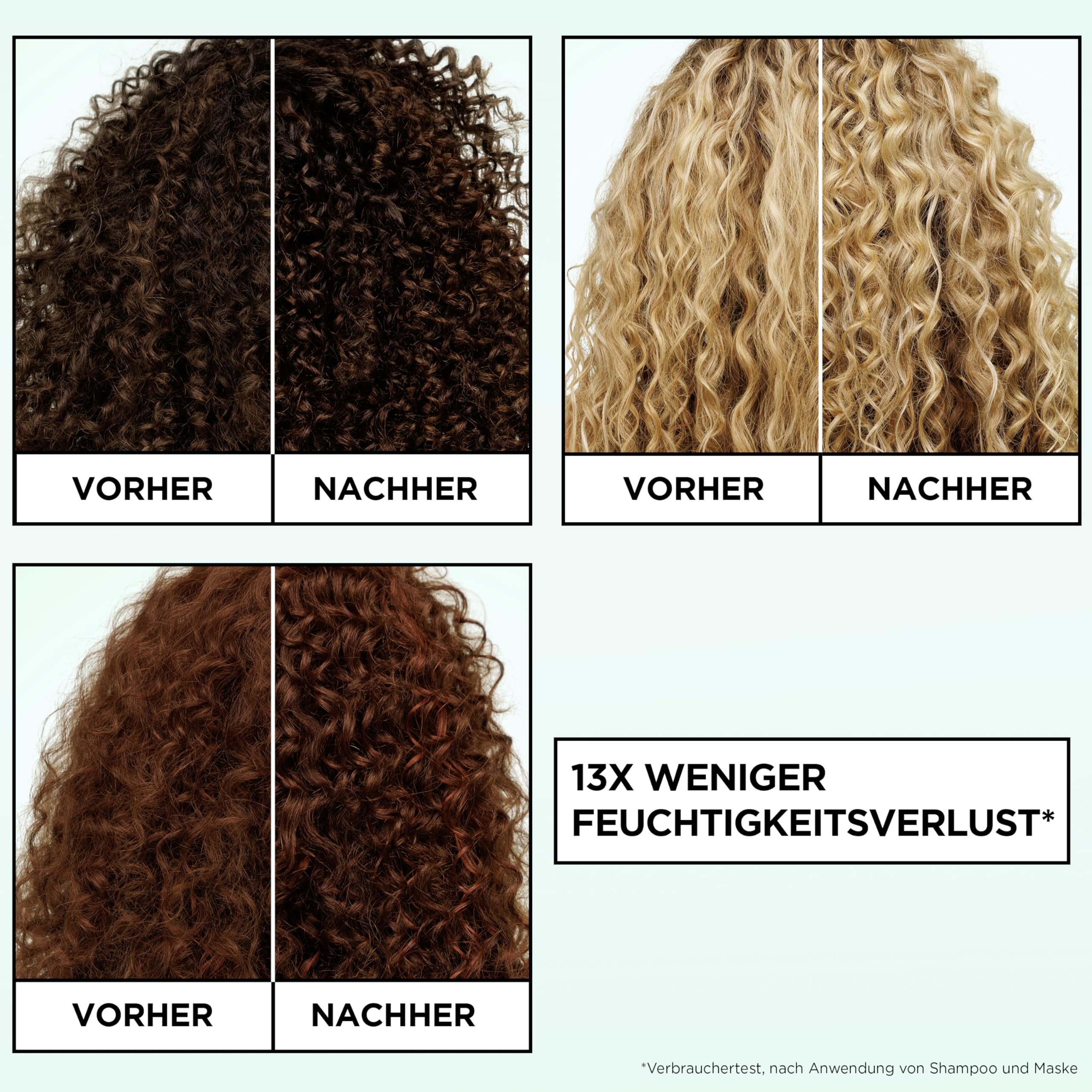 Garnier Masque capillaire hydratant pour tous les types de boucles - Répare et revitalise - Avec acide hyaluronique et acides gras au karité - Vegan - Sans silicone - Méthode de boucles fructiques -