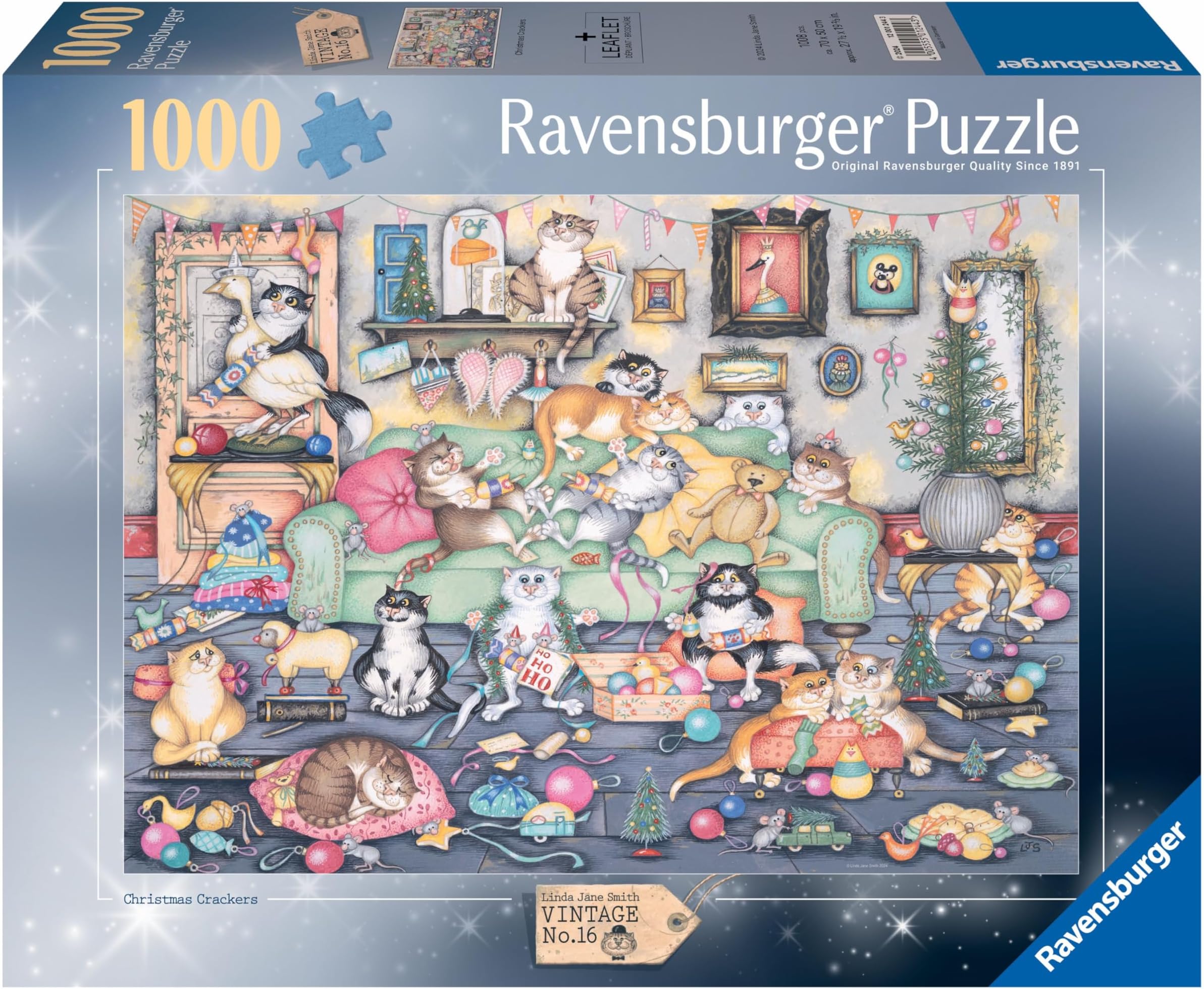 Crazy Cats Vintage No. 16 Christmas Biscuits 1000 Piece Jigsaw Puzzles for Adults and Kids Aged 12 Years and Up