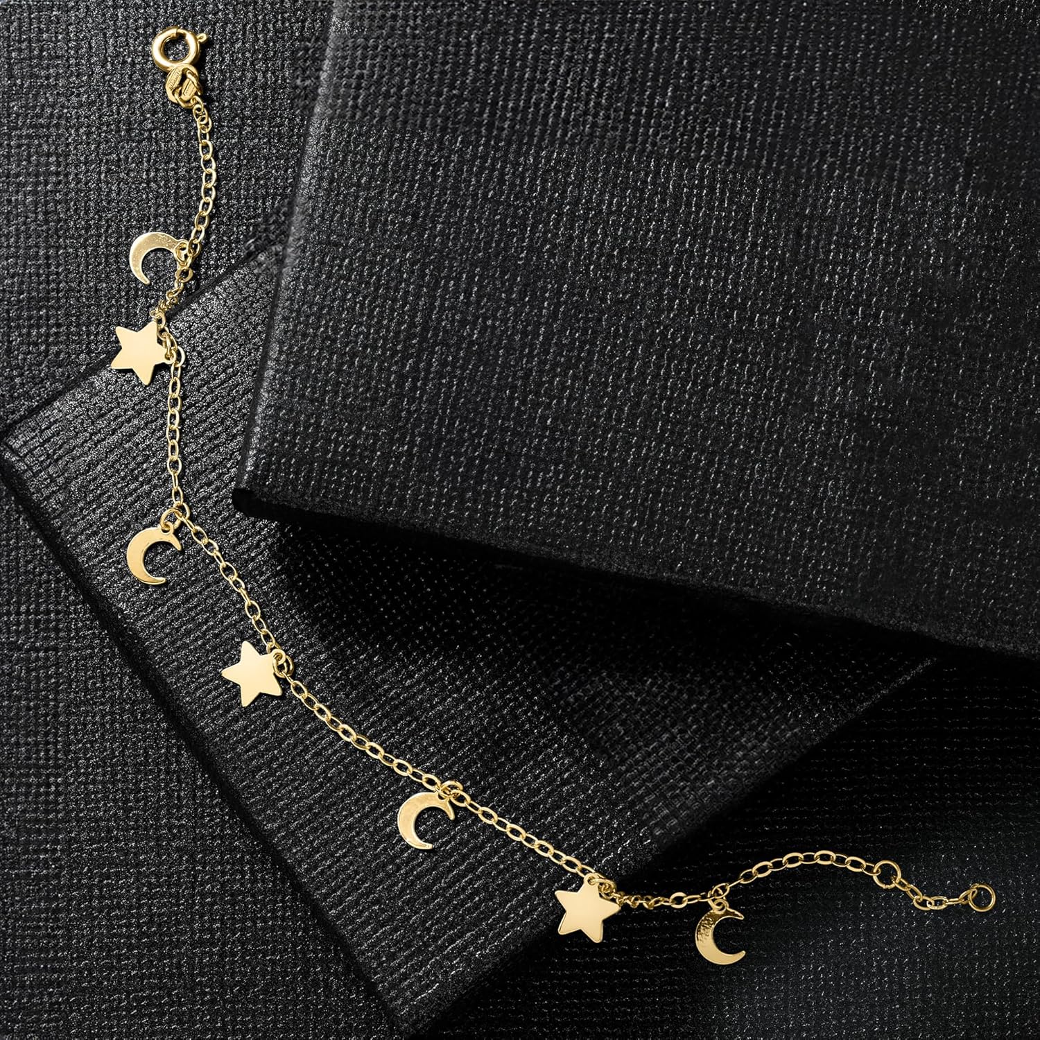 Pure Collection by Ross-Simons Italian 14kt Yellow Gold Moon and Stars Bracelet