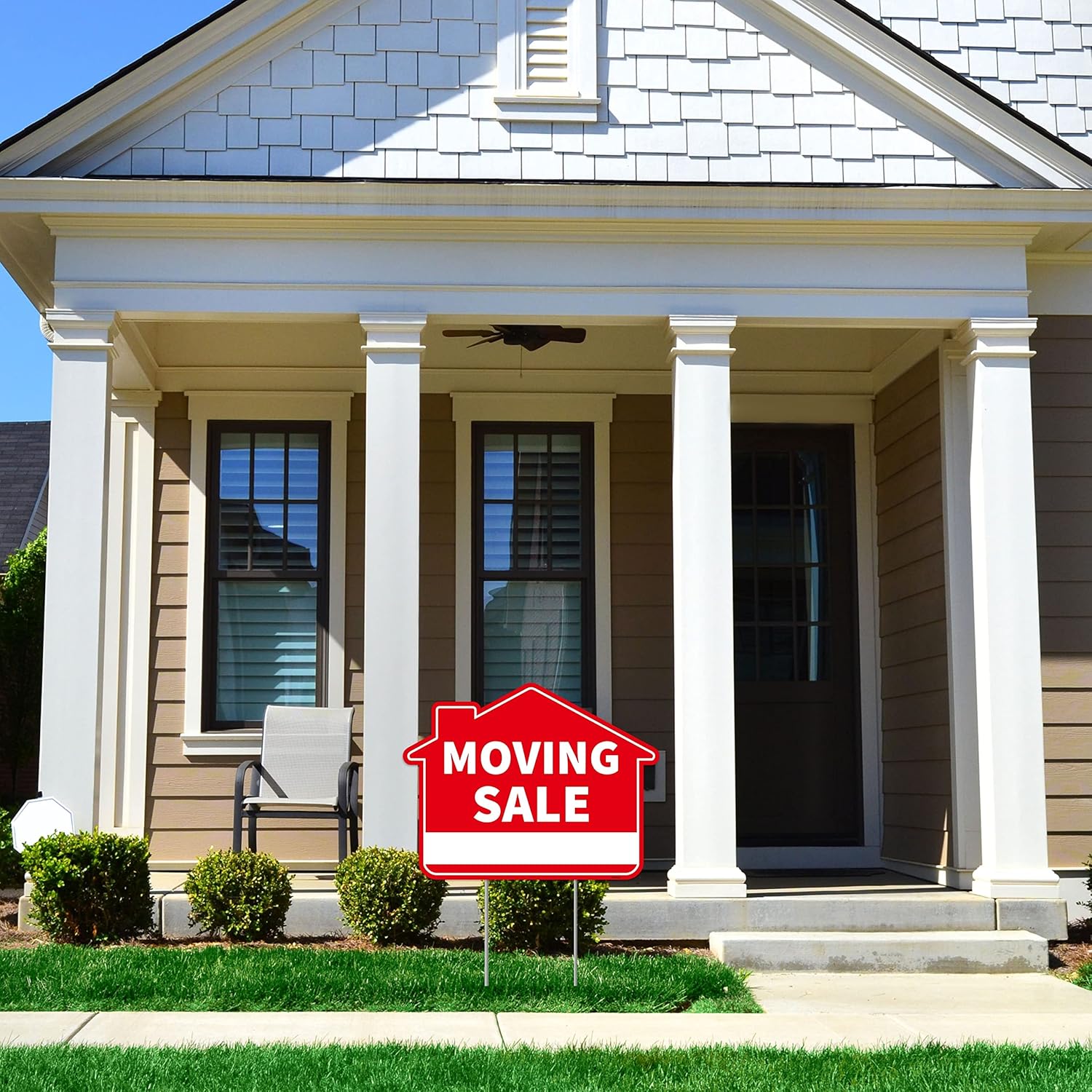 3PC Moving Sale Yard Sign with Stake, 17 Inches by 13 Inches - Double Sided Signs - Corrugated Plastic