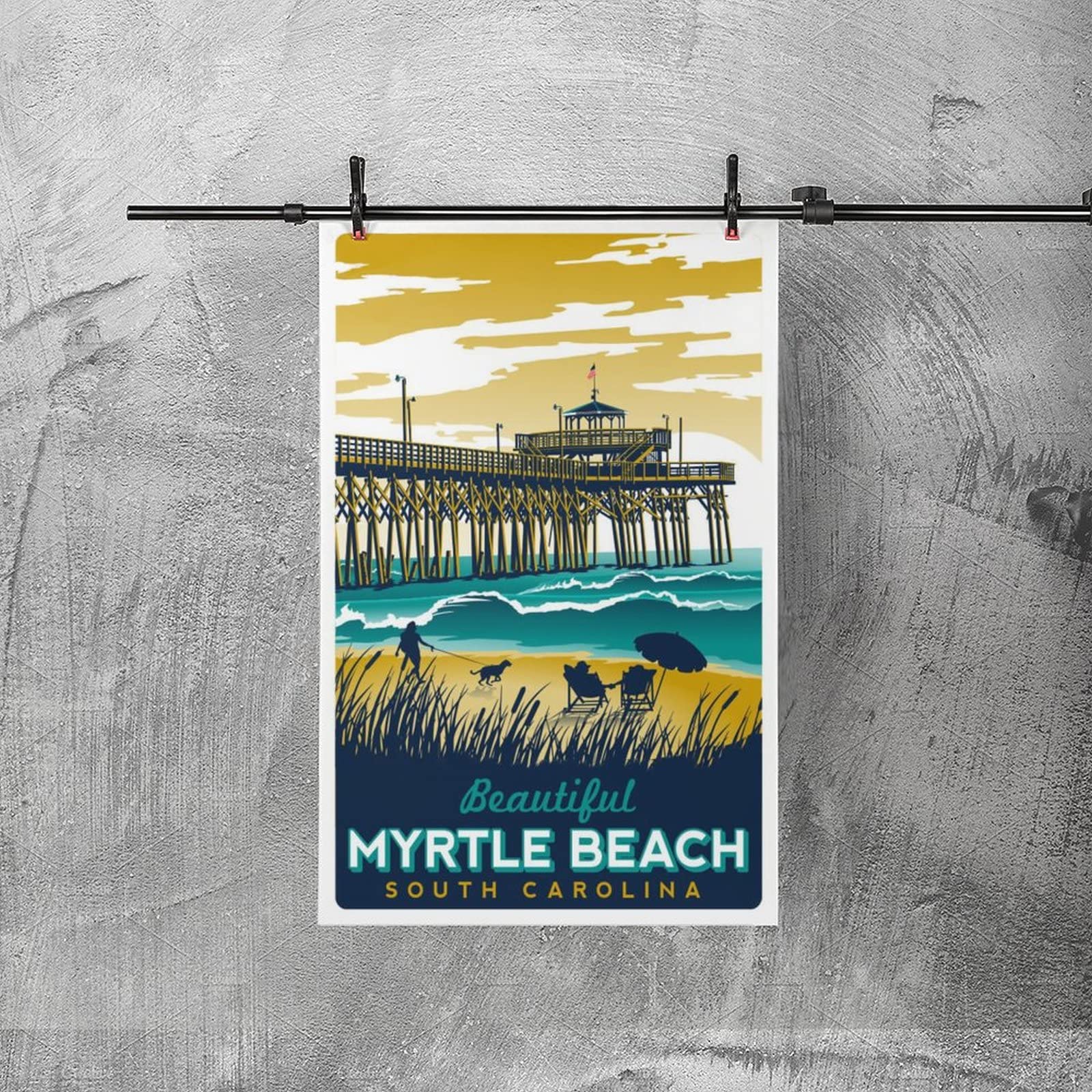 Myrtle Beach South Carolina Photo Travel Poster, Myrtle Beach Travel Print, Minimalist Travel Print DS2 - Custom Maps & Posters
