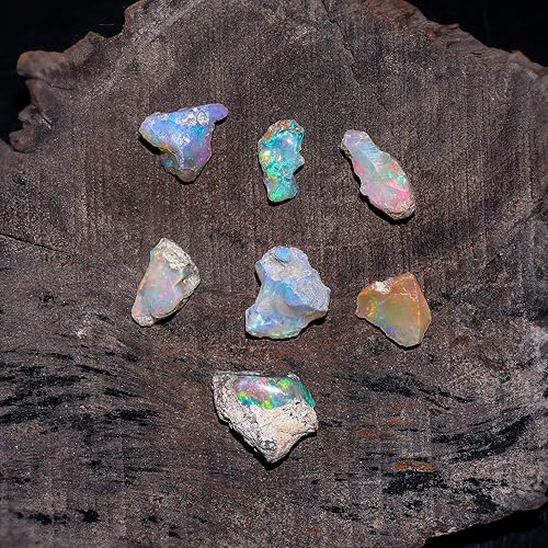 Miniatura 3 de Jaguar Gem New Lot 50 unidades de piedra natural de ópalo etíope áspero de grado A, suministro de cristales crudos, piedras preciosas para hacer