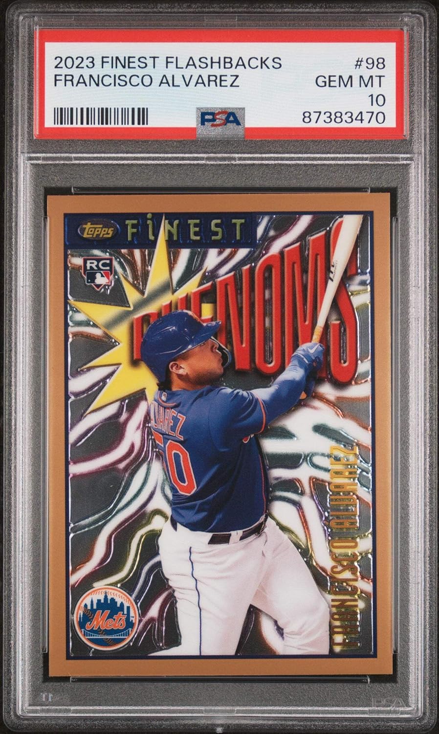 Graded 2023 Topps Finest Flashbacks Francisco Alvarez #98 Rookie RC Baseball Card PSA 10 Gem Mint