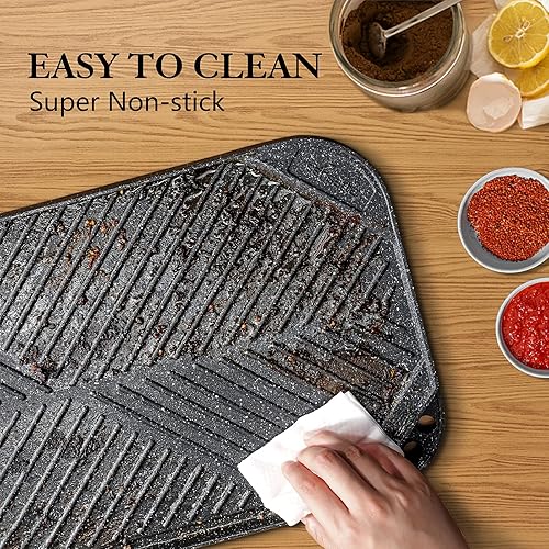 Miniatura 35 de SENSARTE Sartén antiadherente para estufas, plancha versátil con boquillas de vertido, superficie de cocción grande cuadrada, sartén duradera