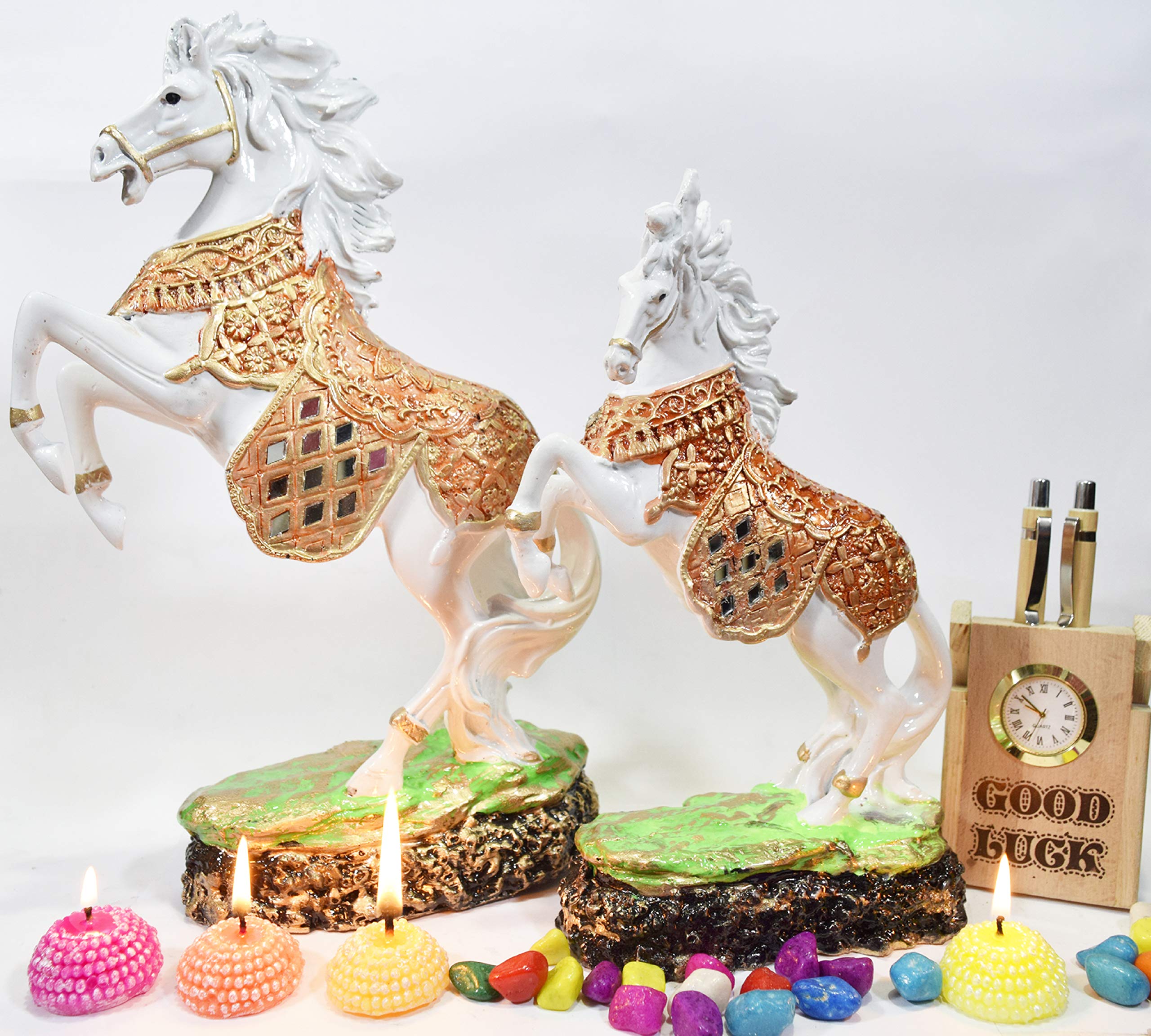 Golden Horse Statue - Wealth & Success Decor -19