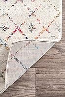 Vista 161 de nuLOOM 2x8 Alfombra de Área Blythe Marroquí, Negro y Blanco, Diseño Bohemio Desvanecido, Resistente a Manchas, Para Dormitorio, Comedor, Sala