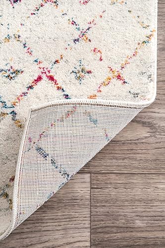 Miniatura 161 de nuLOOM 2x8 Alfombra de Área Blythe Marroquí, Negro y Blanco, Diseño Bohemio Desvanecido, Resistente a Manchas, Para Dormitorio, Comedor, Sala