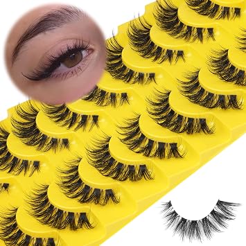 False Eyelashes Lashes Natural Look Fake Eyelashes Eye Lashes Mink Fluffy Strip False Lashes Fox Eye Lashes Pack 7 Pairs