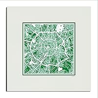 Vista 106 de O3 Design Studio Mapa de corte de papel Madrid negro mate de 20 x 20 pulgadas