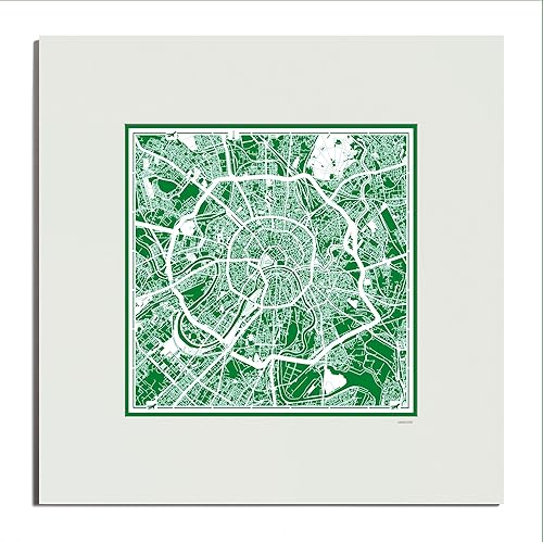 Miniatura 106 de O3 Design Studio Mapa de corte de papel Madrid negro mate de 20 x 20 pulgadas