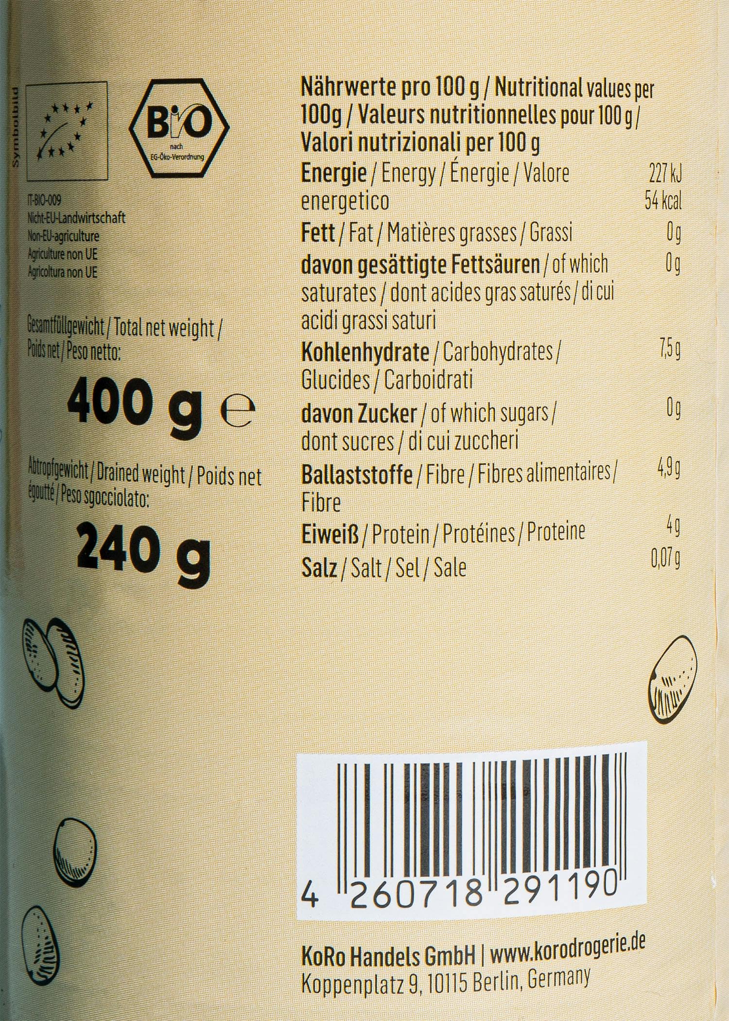 KoRo – Lenticchie marroni bio in scatola 12 x 240 g – Pronte da consumare – Per zuppe, primi e in creme – Vegan
