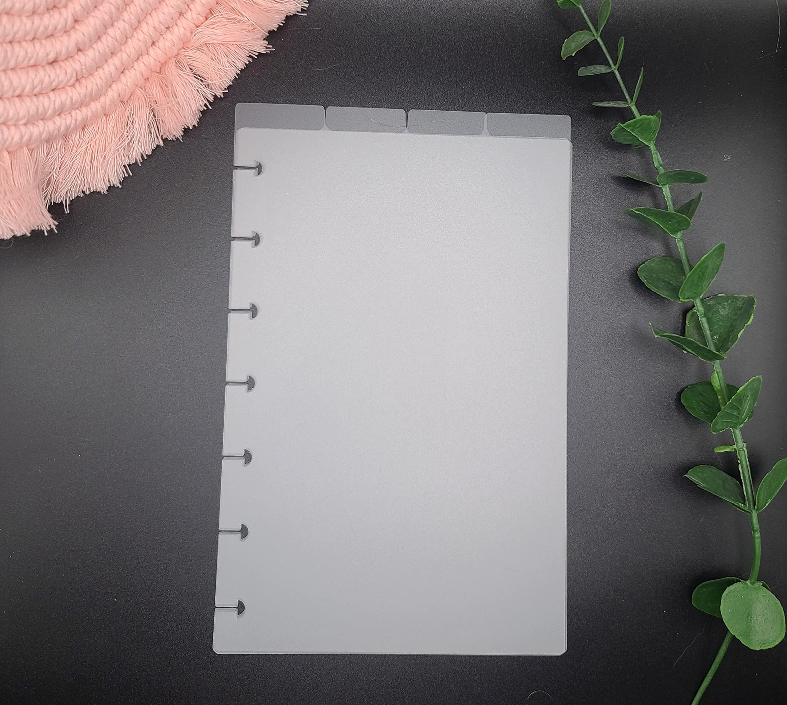 Mini HP Top Tabs Frosted Dividers, Set of 4, Frosted Plastic, Divider Inserts, Happy Planner, Storage, Organization, Planning