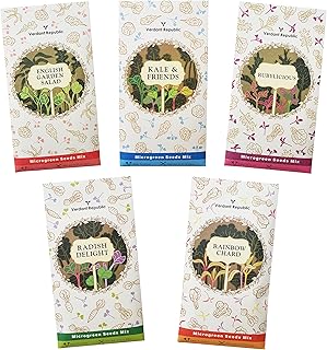 Microgreens Salad Seeds Mix | Fawn Collection- 5 Seeds Mix Packs | High Germination & Easy to Sprout | Over 16 Vegetable & Herbs Varieties incl Broccoli, Radish, Kale | Healthy Superfood