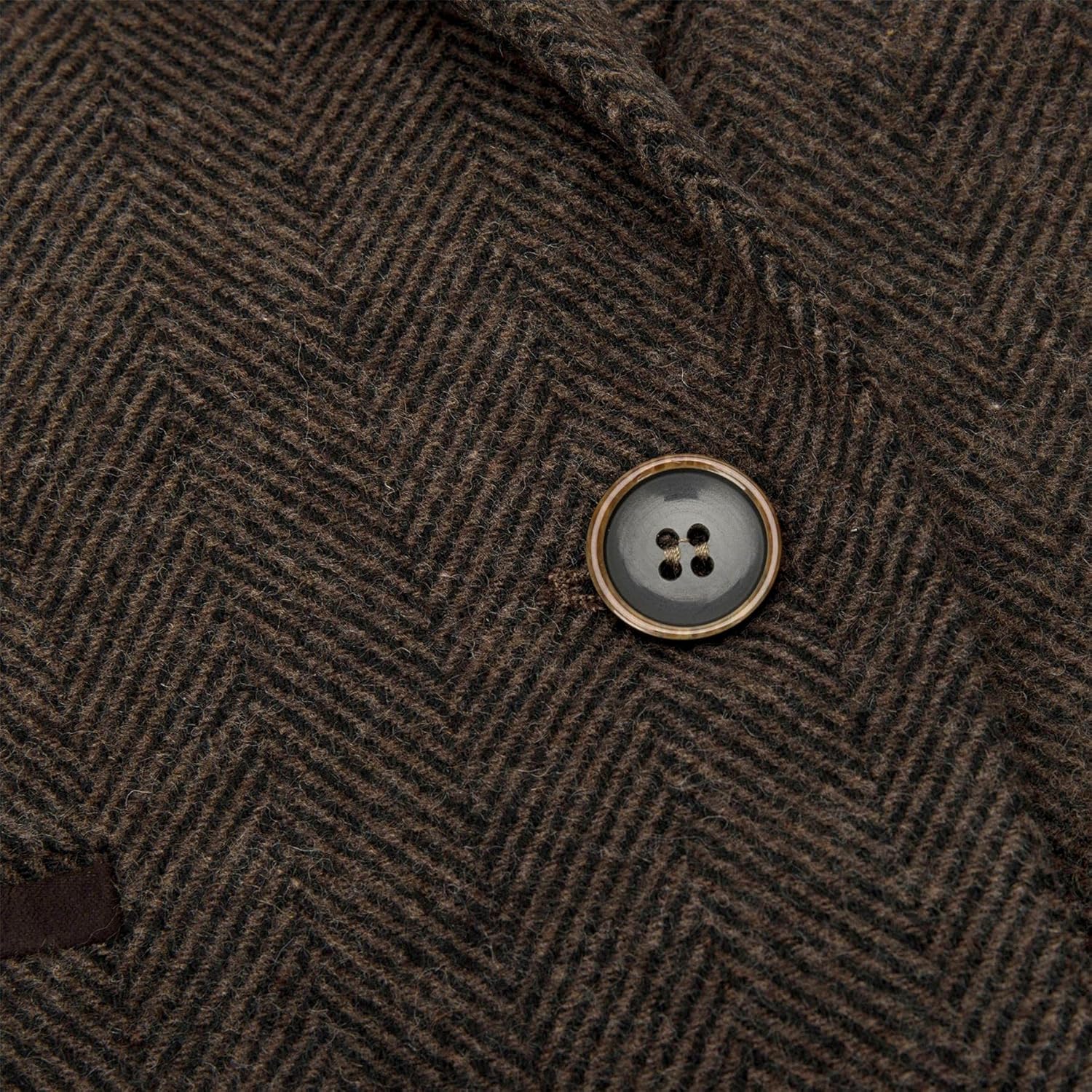 Womens Tweed Herringbone Trousers Brown 1920s Vintage Tailored Classic Smart - Image 4