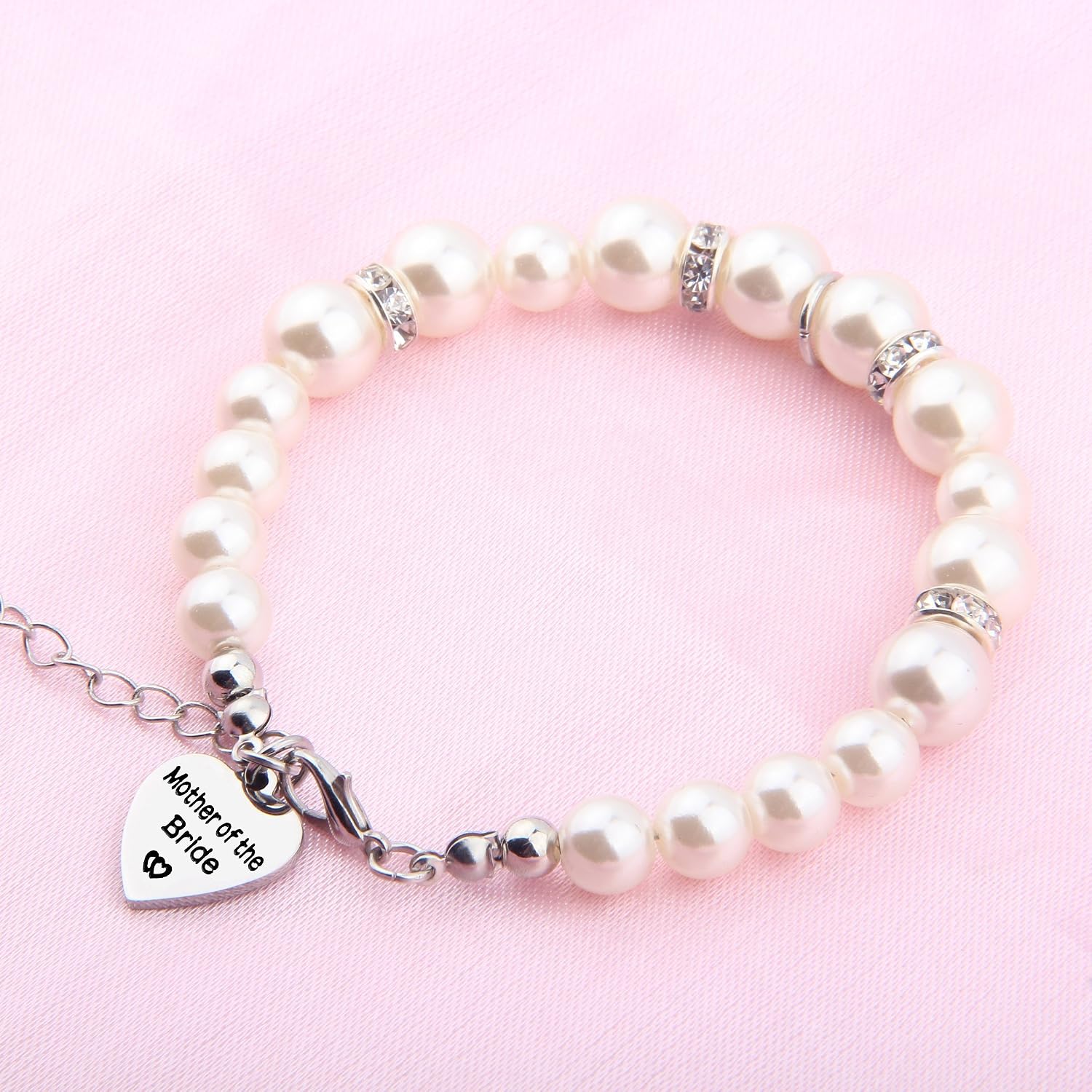 SEIRAA Mother In Law Pearl Bracelet Wedding Gift for Mother of the Bride/Groom