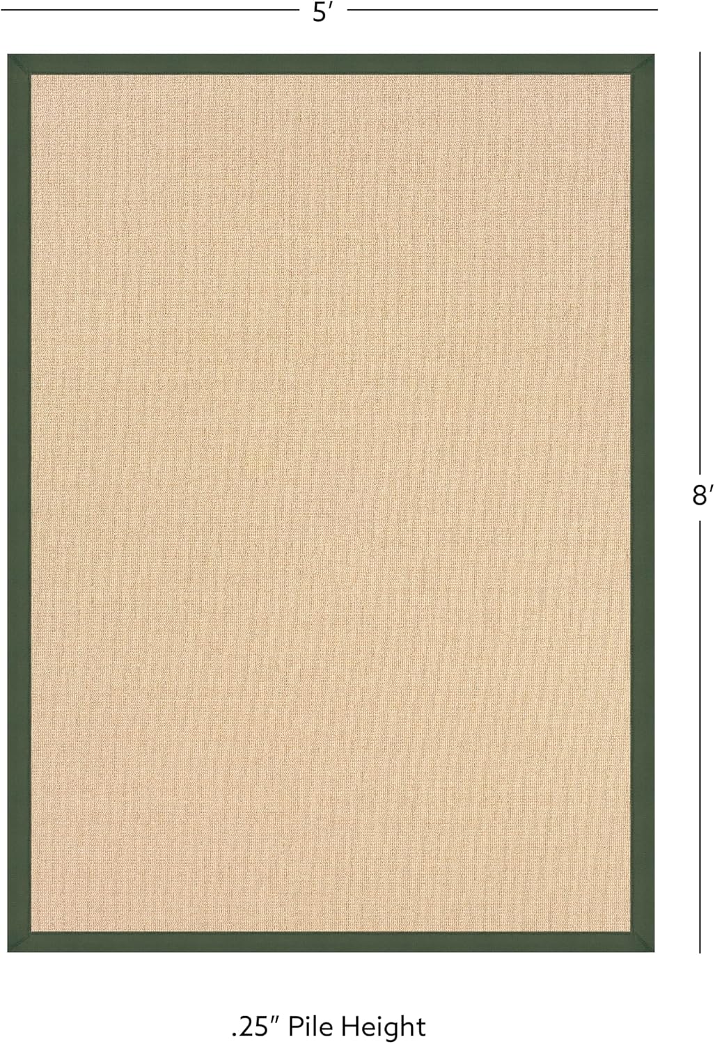 Linon Collection Athena Brown & Green, 5 x 8, Green
