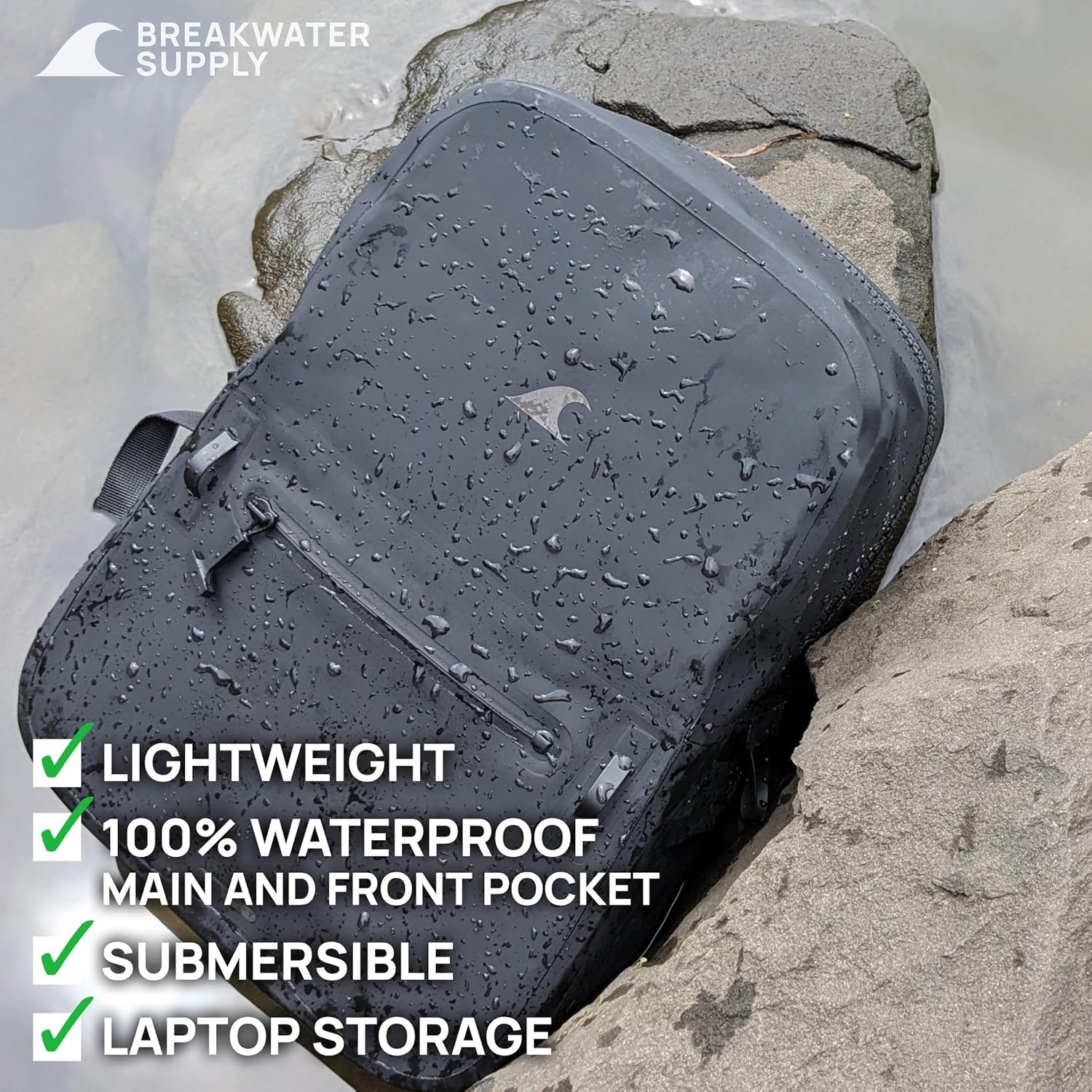 Breakwater Supply™ Waterproof IP68 Submersible Backpack with Airtight Zippers | Laptop Travel Outdoors | Fogland 25L 20L 15L Breakwater Supply™ Waterproof IP68 Submersible Backpack with Airtight Zippers | Laptop Travel Outdoors | Fogland 25L 20L 15L