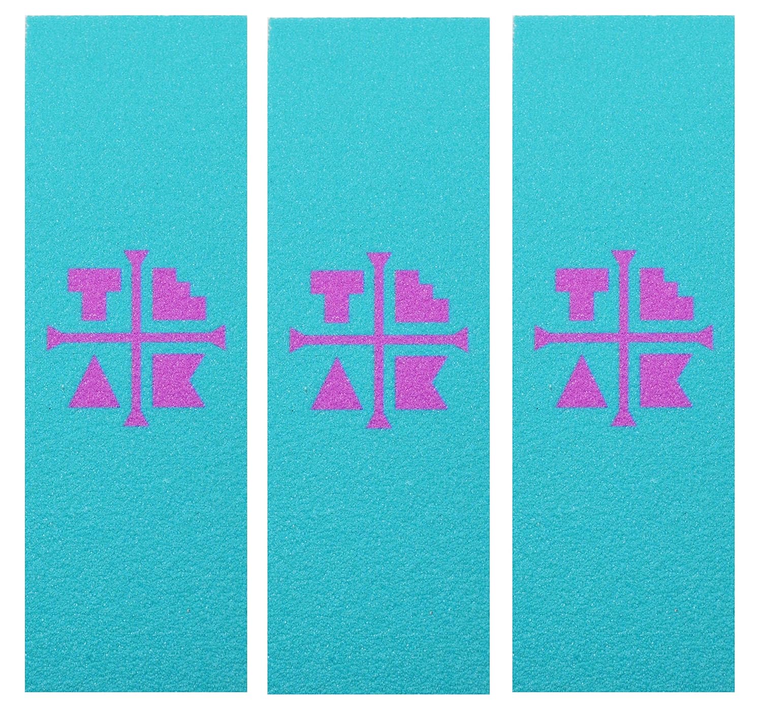 Teak Tuning 3PK Premium Fingerboard Skate Grip Tape, Cotton Candy Logo Edition - 38mm x 114mm - Set of 3 Sheets - Adhesive Backing