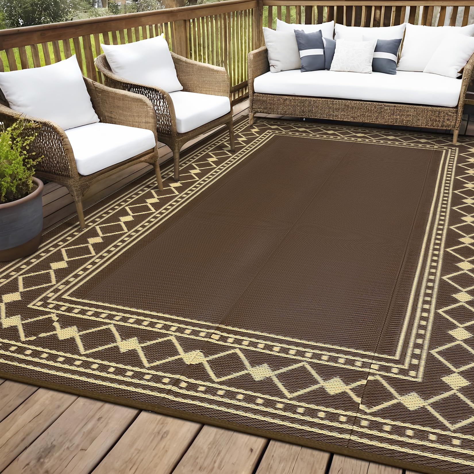 CAROMIO Outdoor Teppich Border