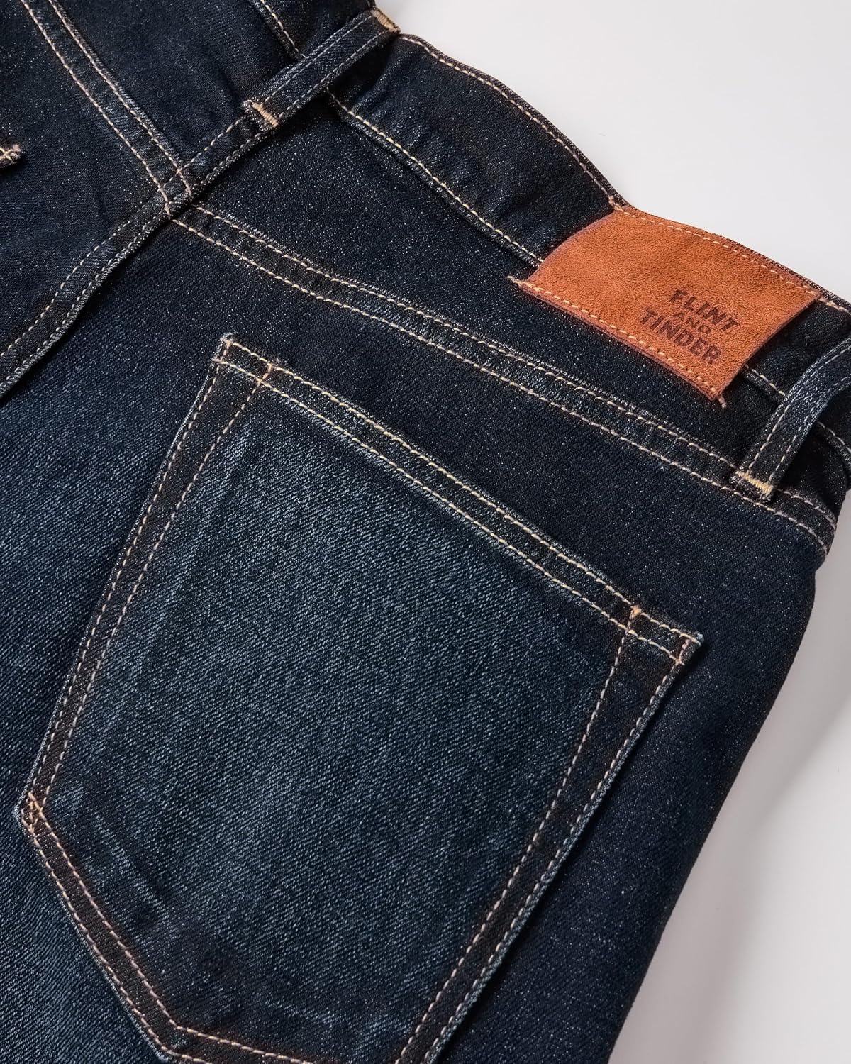 Huckberry Flint & Tinder Men's All-American Stretch Denim, Made in The USA Men's Jeans, Rugged & Comfortable Blue Jeans