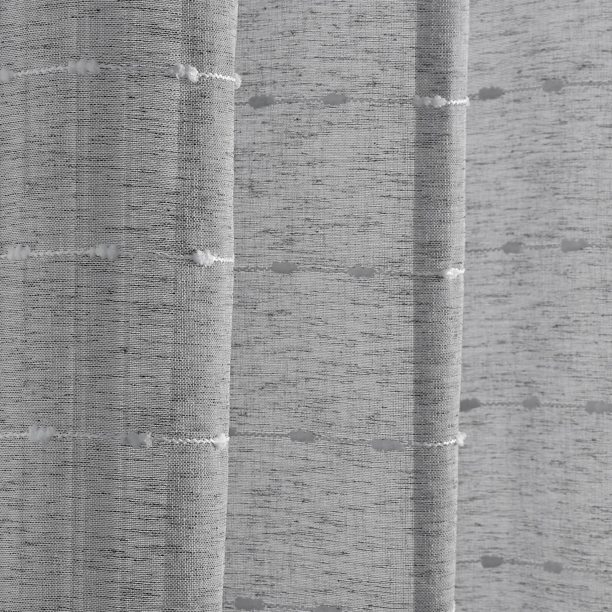 Lush Decor Paire de Rideaux de fenêtre Transparents texturés à œillets de Style Ferme, 213,4 x 96,5 cm (L x l), Gris foncé