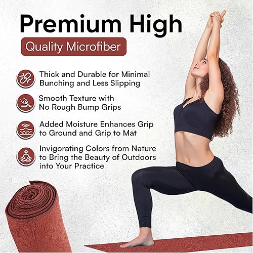 Miniatura 2 de Toalla para esterilla de yoga Toalla de yoga de microfibra de doble cara Toalla de yoga caliente absorbente del sudor antideslizante Ligera,