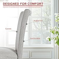 Vista 5 de HomePop Parsons Classic Upholstered Accent Dining Chair, Single Pack, Light Grey