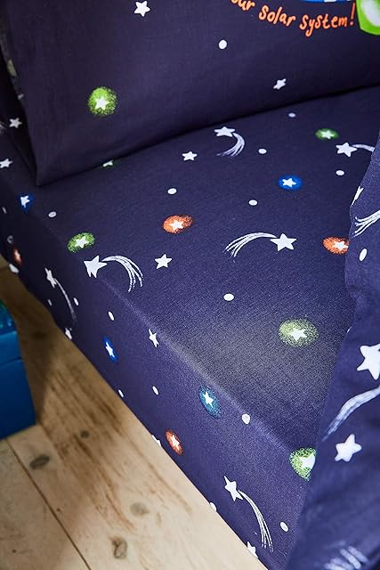 Catherine Lansfield Happy Space Easy Care Single Fitted Sheet Navy