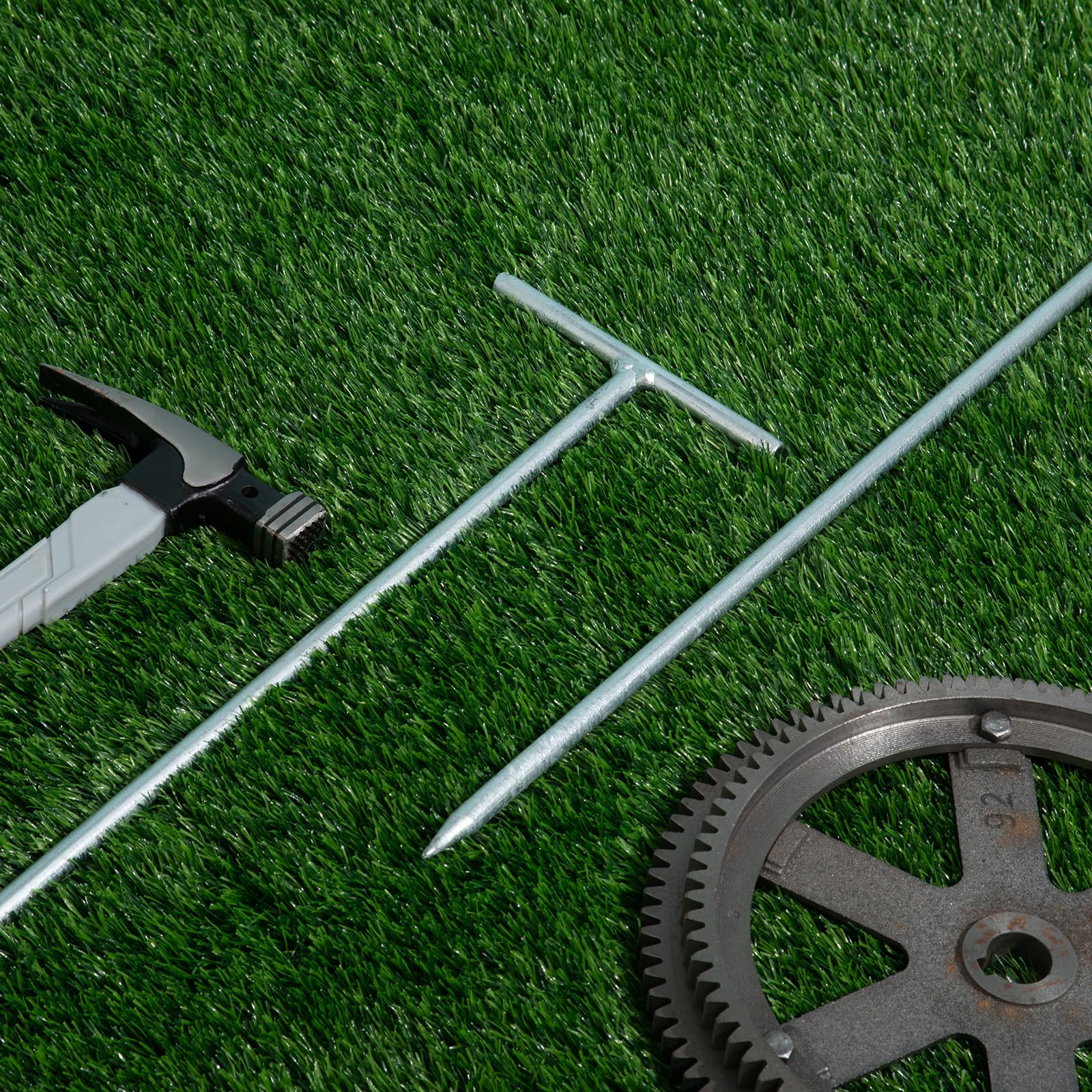 Zonon Erdungsstange mit T-Griff, verzinkt, 91,4 cm L x 1,27 cm Durchmesser, für Elektrozaun, Industrie, Chemie, Industrie, 2 Stück