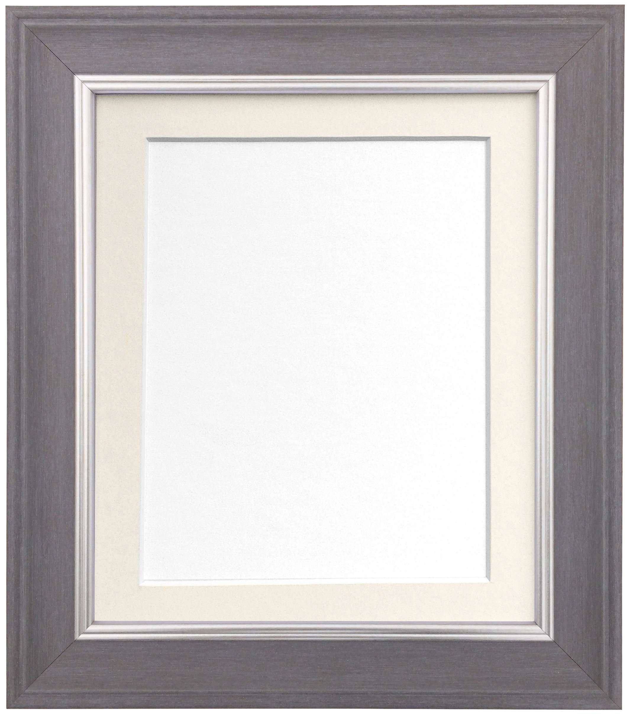 Scandi Slate Grey Photo Picture Poster Frame with Ivory Mount 10 x 8 For Image size A5
