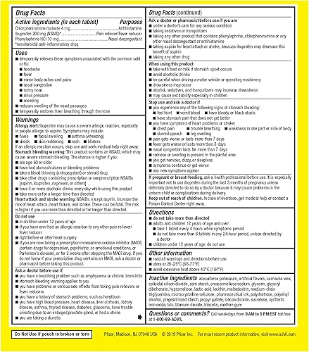 Miniatura 13 de Advil Multi Symptom Medicina para el resfriado y la gripe, medicina para el resfriado para adultos con ibuprofeno, fenilefrina HCL y maleato de