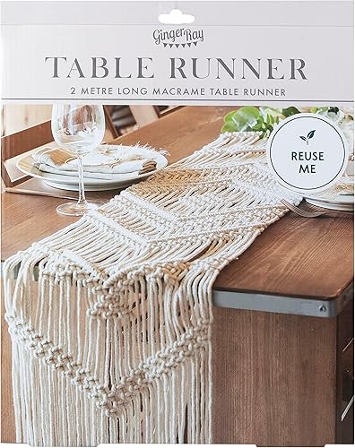 Miniatura 4 de Ginger Ray Camino de mesa bohemio de macramé para bodas o mesas de comedor