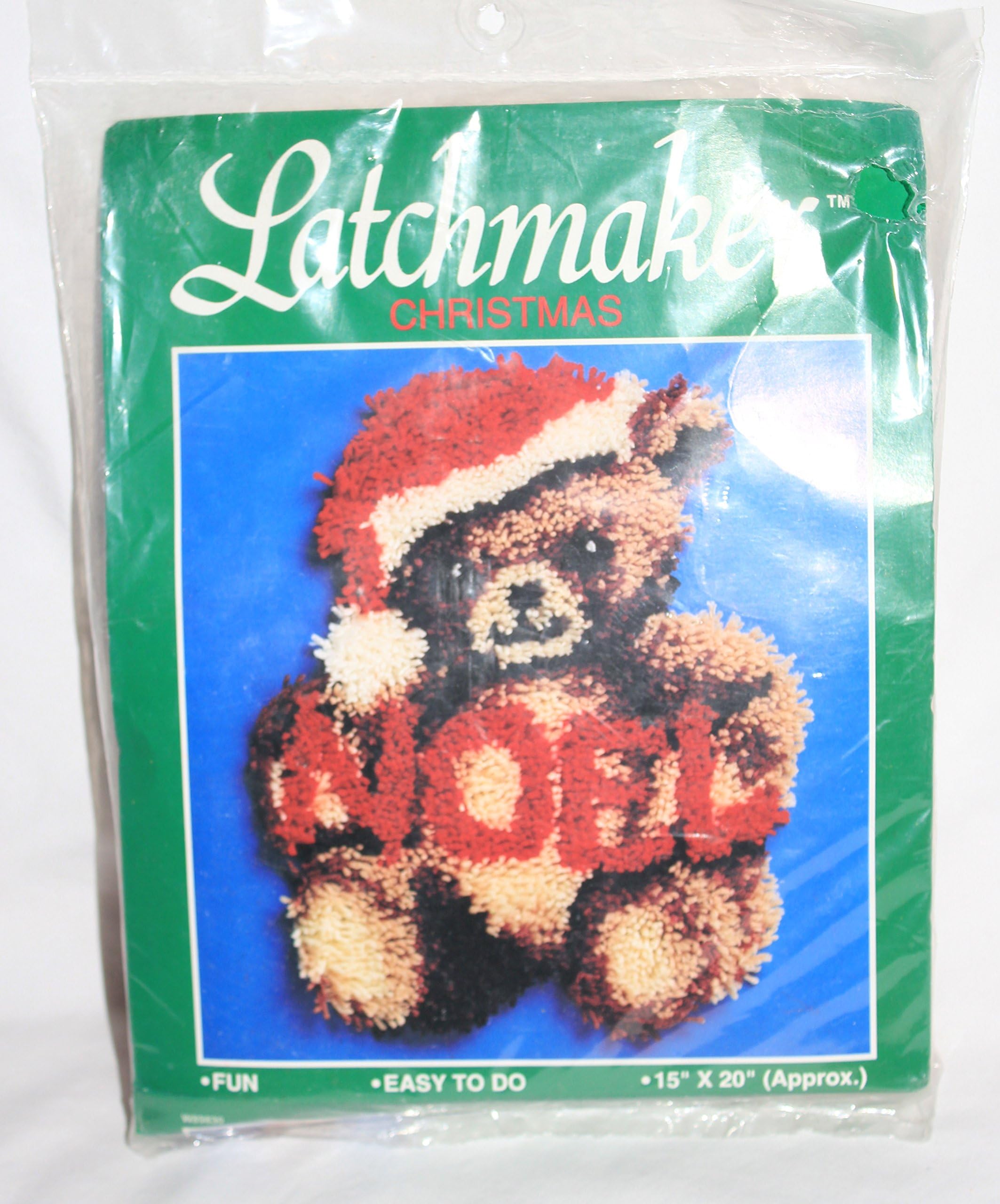 1993 Latchmaker Christmas NOEL TEDDY Latch Hook Kit