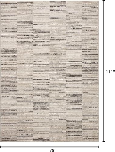 Miniatura 2 de Loloi Darby Collection DAR-01 - Alfombra de área de 6 pies y 7 pulgadas x 9 pies y 3 pulgadas, carbónarena