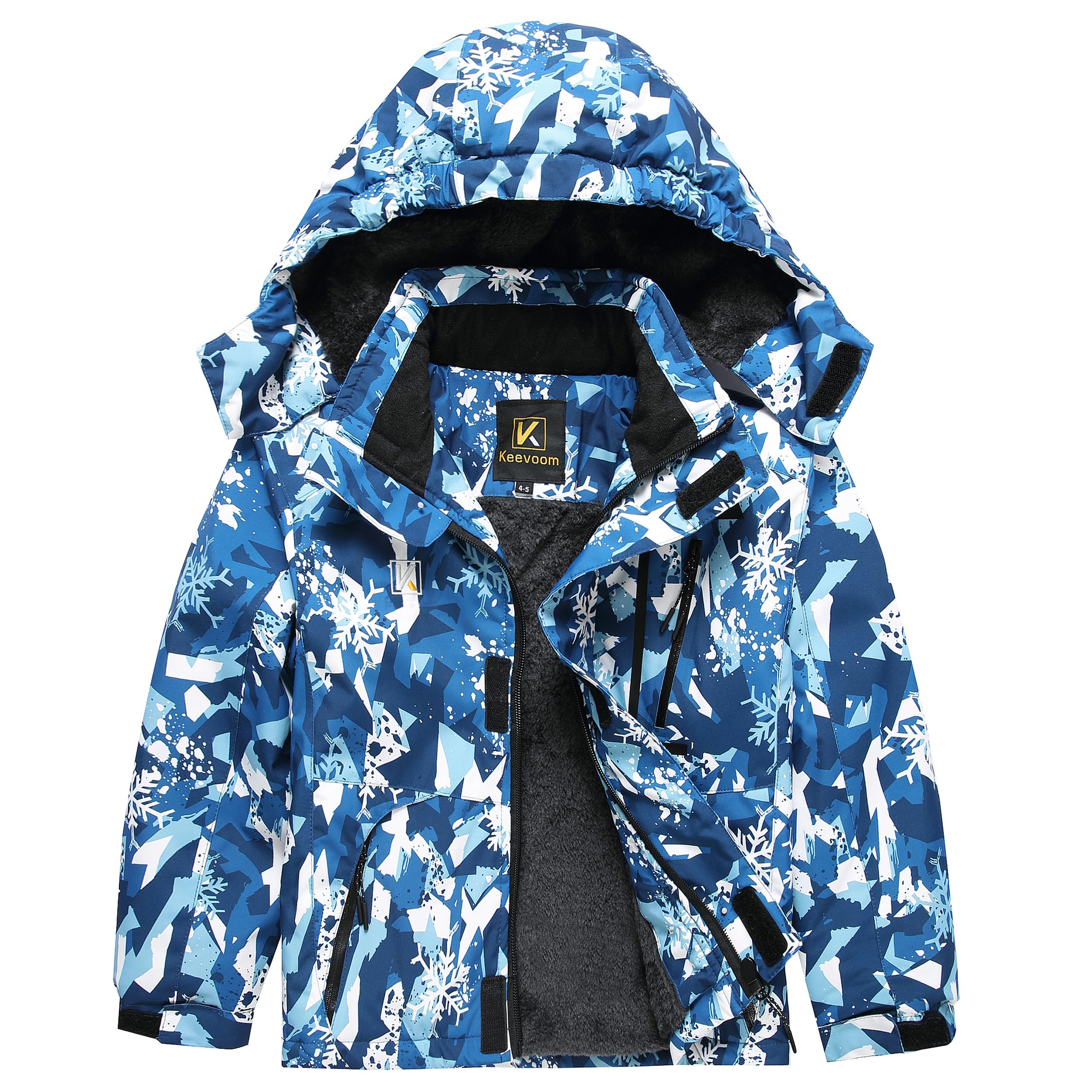 Keevoom Boys Girls Winter Coat Ski Jacket Windproof Waterproof Kids Snowboard Warm Fleece Snow Coats