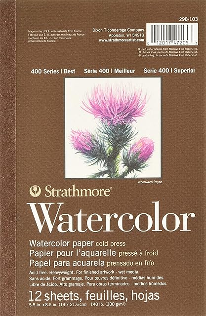 Strathmore Watercolour Paper Pad, Multi-Colour, 0.86 x 13.97 x 21.59 cm