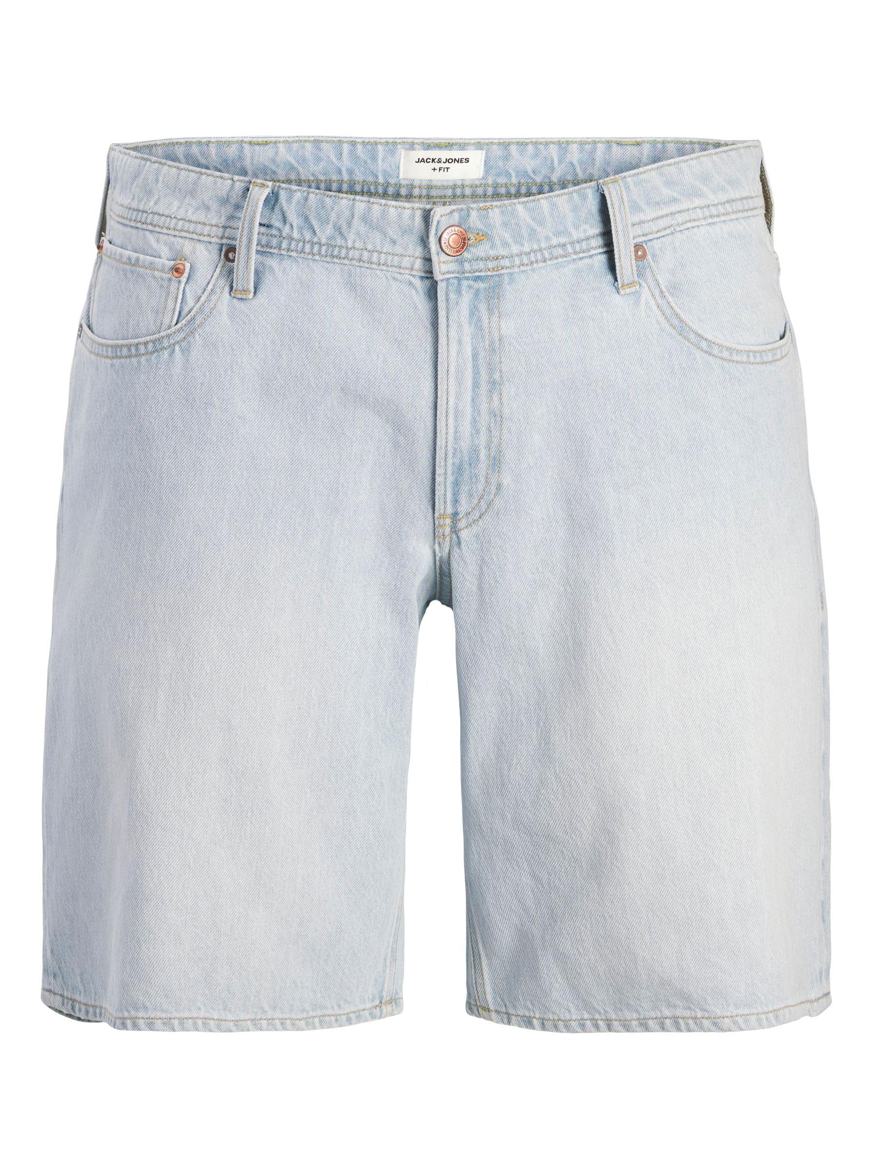 JACK & JONES Pantalones Cortos de Mezclilla para Hombre, Talla Grande, Corte Holgado, Pantalones Cortos de Mezclilla, Mezclilla De Color Azul Claro, 46